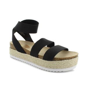 Aloha Island Malibu platform sandals black size 9